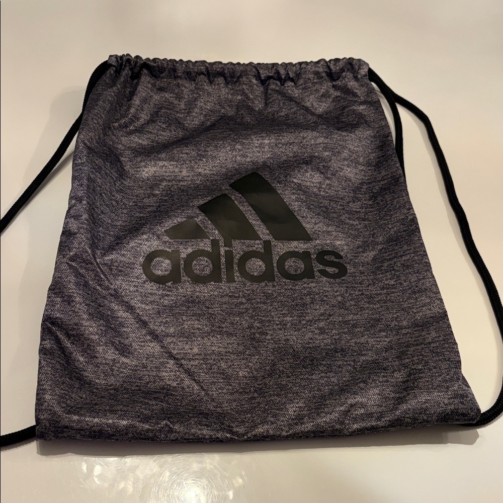 Adidas Black and Gray Drawstring Backpack